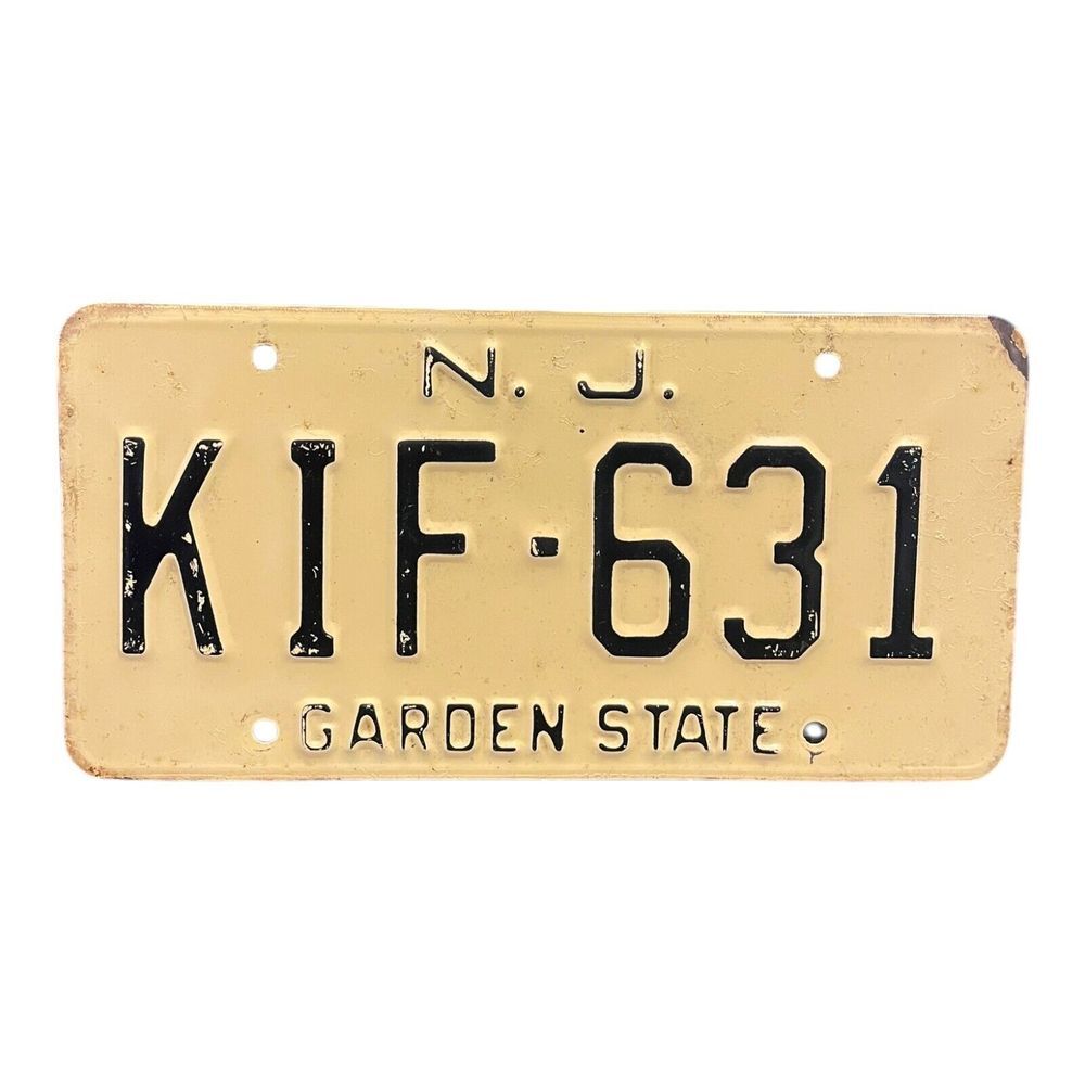 Vintage '50-60s New‎ Jersey NJ Garden State License Plate # KIF 631 Original Tag
